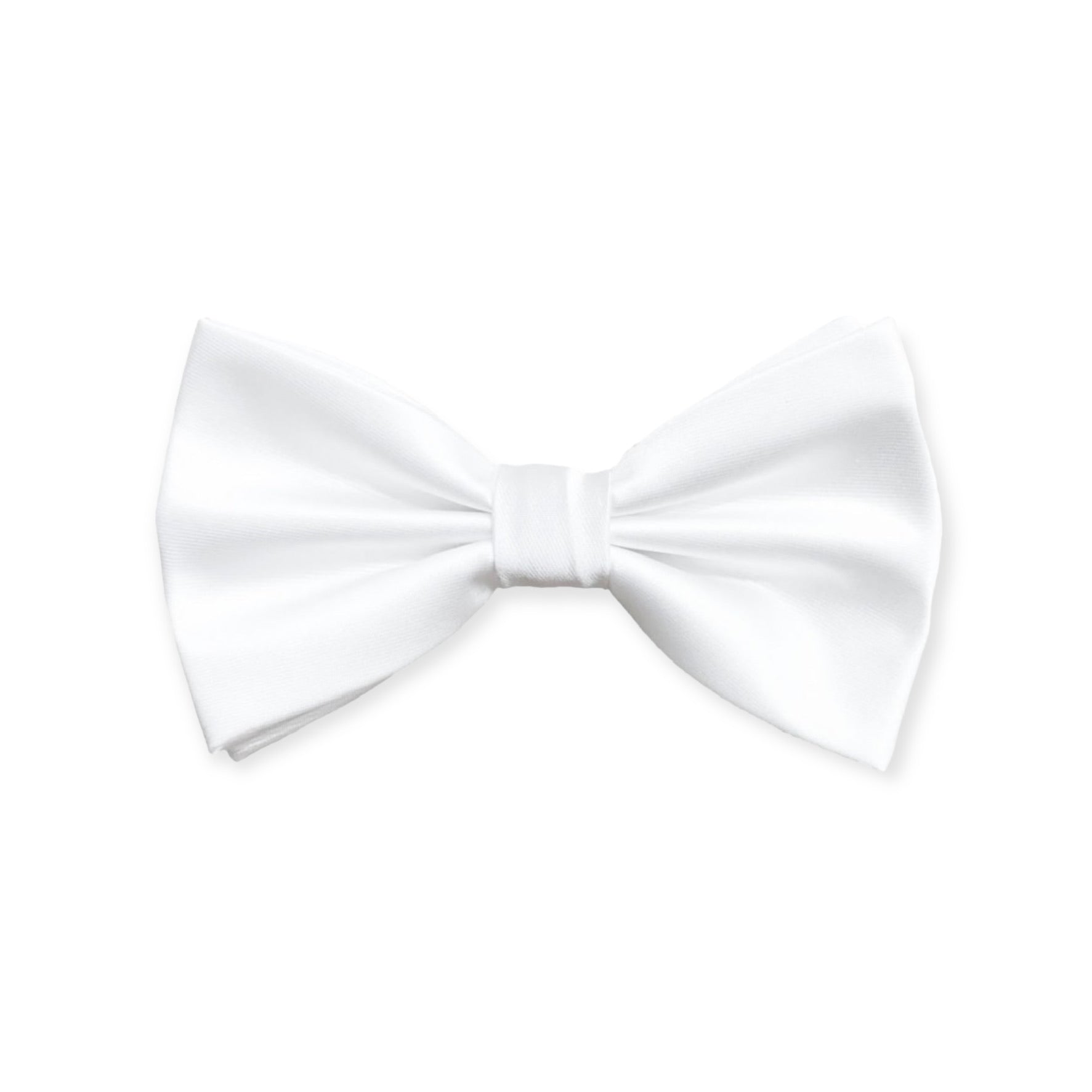 Solid White Bow Tie and Hanky